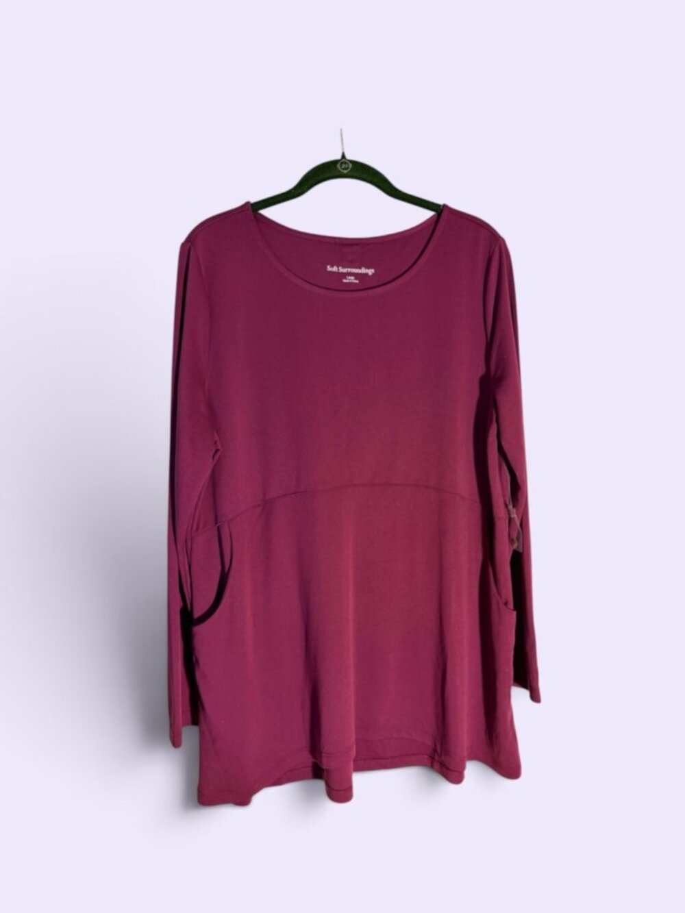 NWOT Soft Surroundings Long Sleeve Berry Plum Knit Tunic Sz L